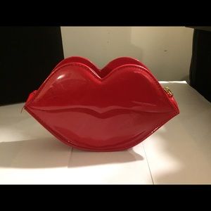 Glossy red Moschino purse,clutch,cosmetic